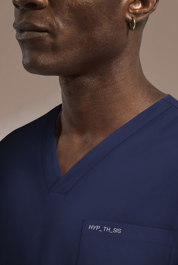 Hypothesis Omni V Men's 1-Pocket Tuck In V-Neck Scrub Top - Navy - 4