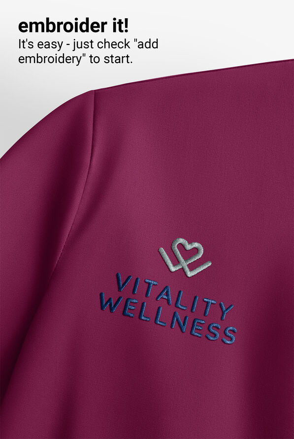 Grey's Anatomy by Barco Knit STRETCH Renew Women's 1-Pocket Dolman Sleeve Polo Scrub Top - Wine - 7