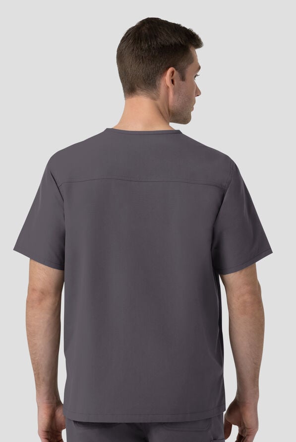 Camisa m&eacute;dica Carhartt FLD & RSCU Rugged Flex STRETCH con cuello en V y 4 bolsillos para hombre - Pewter - 3