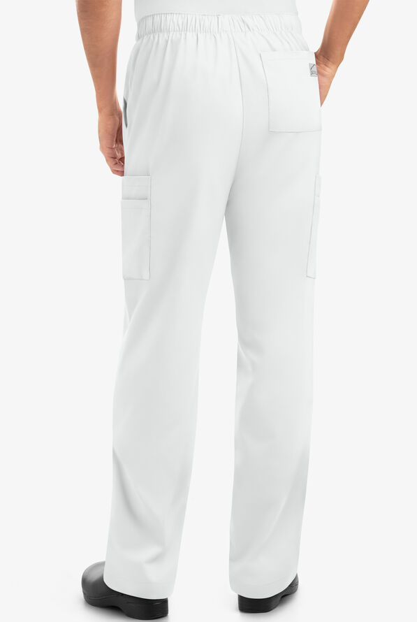 Pantal&oacute;n m&eacute;dico Butter-Soft STRETCH estilo cargo con piernas rectas y 9 bolsillos para hombre - White - 3