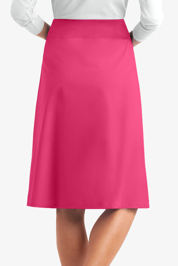 Butter-Soft STRETCH Women's 2-Pocket Drawstring Scrub Skirt - Fuchsia - 2