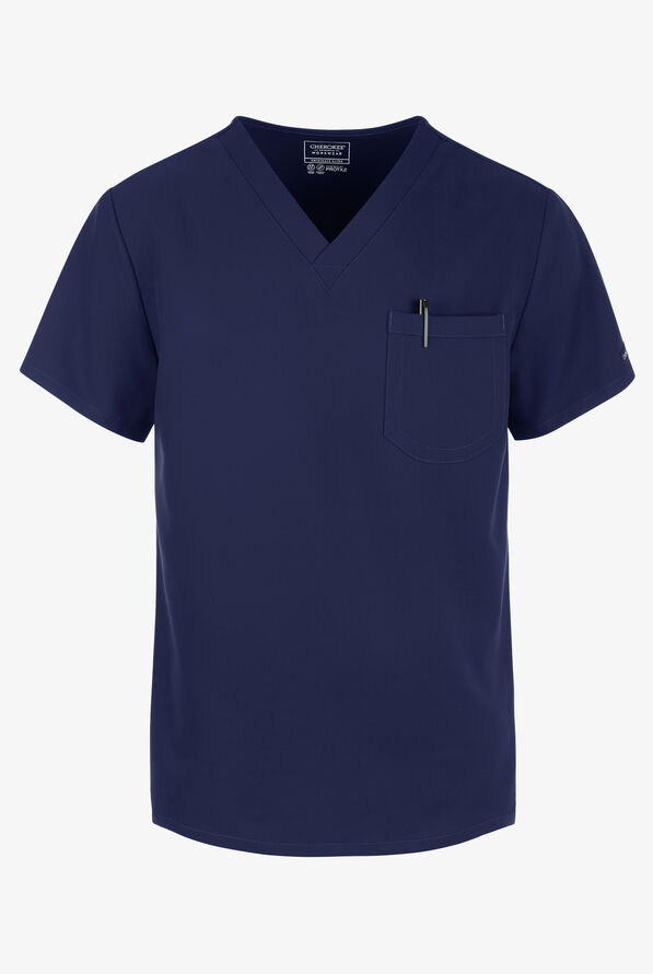 Cherokee Workwear Originals Ultra Unisex 1-Pocket V-Neck Scrub Top - Navy - 1