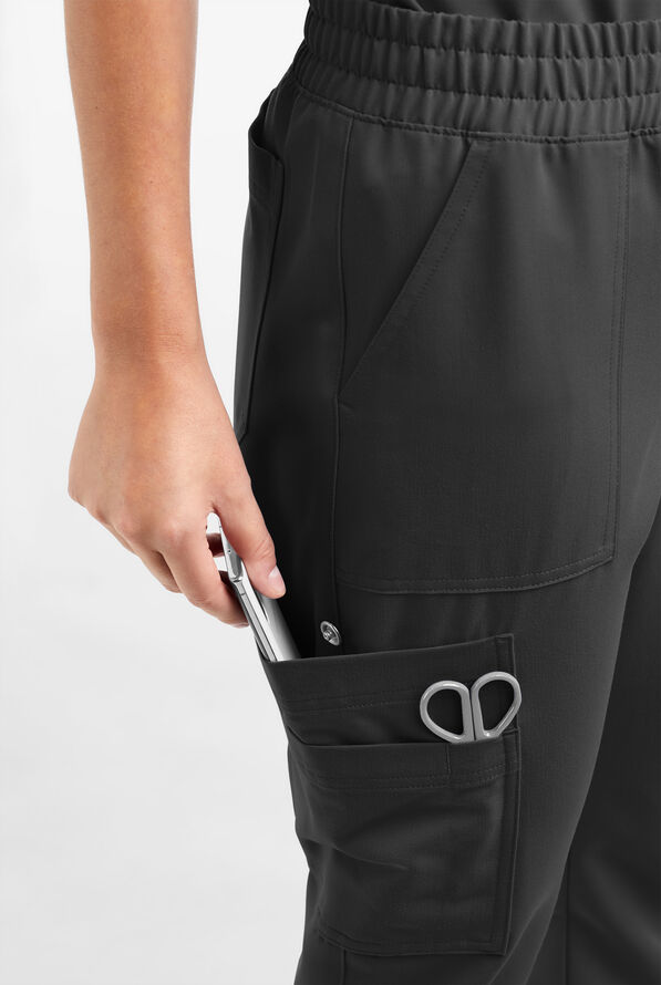 Movement by Butter-Soft Cephei Women's 11-Pocket Jogger Scrub Pants - Black - 2