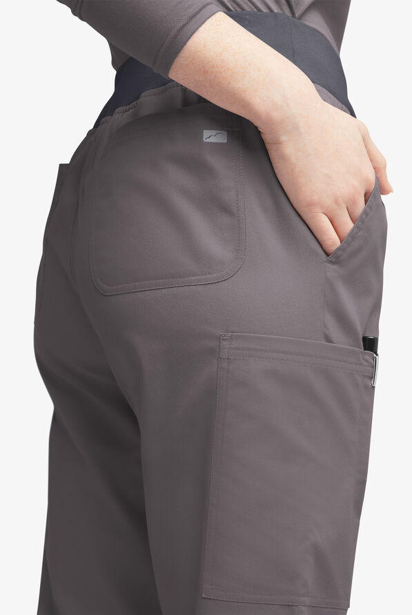 Pantalón médico Butter-Soft Originals Tall de tiro medio y cintura cruzada con piernas anchas y 7 bolsillos para mujer - Grey Stone/Pewter - 3