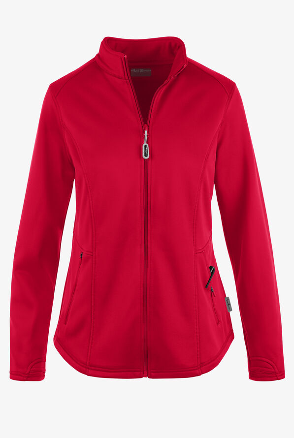 Chaqueta médica Zavate Ava Therese Megan de felpa con 2 bolsillos para mujer - Red - 1