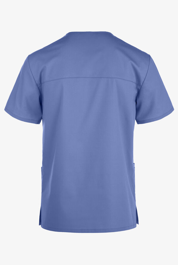 Cherokee Workwear Professionals Men's 4-Pocket STRETCH V-Neck Scrub Top - Ceil Blue - 3