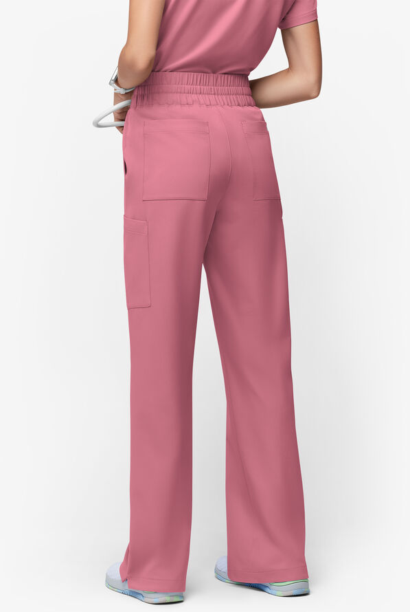 ReSurge Crystal Women's 7-Pocket High Waisted Wide Leg Pant - Tall - Tea Rose - 4