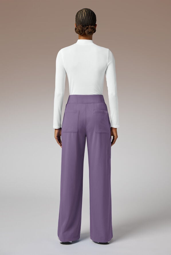Pantal&oacute;n m&eacute;dico Hypothesis Y-Band estilo yoga con piernas anchas y 6 bolsillos para mujer - Purple Dusk - 2