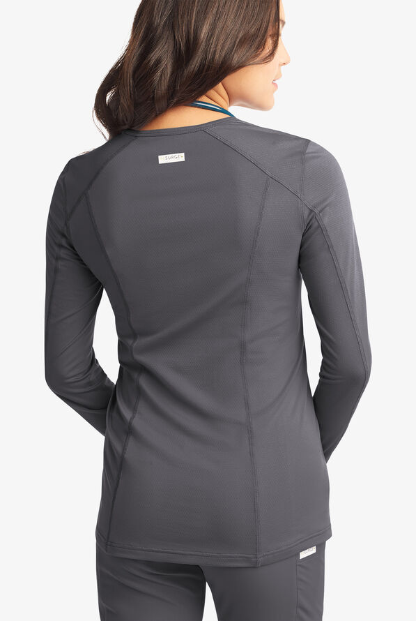Camiseta médica ReSurge Jade con mangas largas para mujer - Pewter - 3
