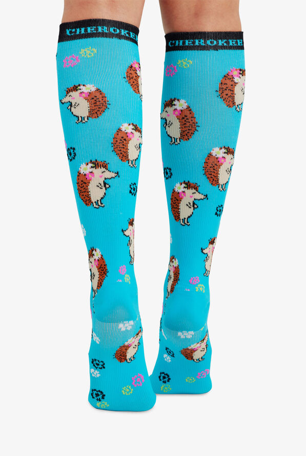 Cherokee Hedge Hog Print Support Compression Socks, Medical Socks