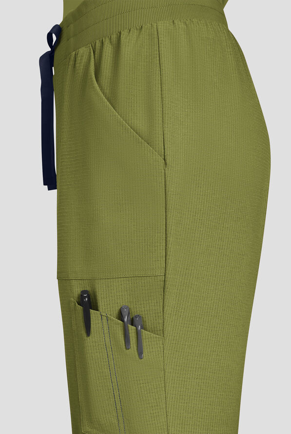 koi Solis Hettie Women's 7-Pocket STRETCH Jogger Cargo Scrub Pants - Martini Olive - 2