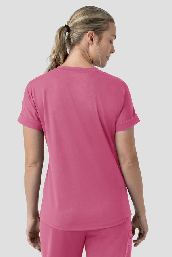 Carhartt Force&reg; Cross-Flex Knits Women's 5-Pocket STRETCH V-Neck Scrub Top - Electric Fuchsia - 4
