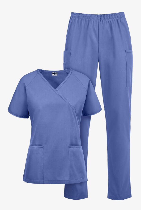 Strictly Scrubs Women's Classic Scrub Set - Ceil Blue - 1