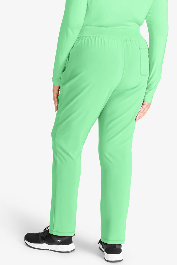 Cherokee Collection Women's 4-Pocket STRETCH Flat Front Rib-Knit Back Waist Cargo Scrub Pants - Mint - 3