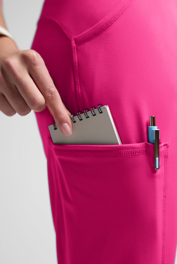 Pantal&oacute;n m&eacute;dico Med Couture Amp Knit STRETCH estilo yoga con piernas acampanadas y 5 bolsillos para mujer - Pink Power - 6