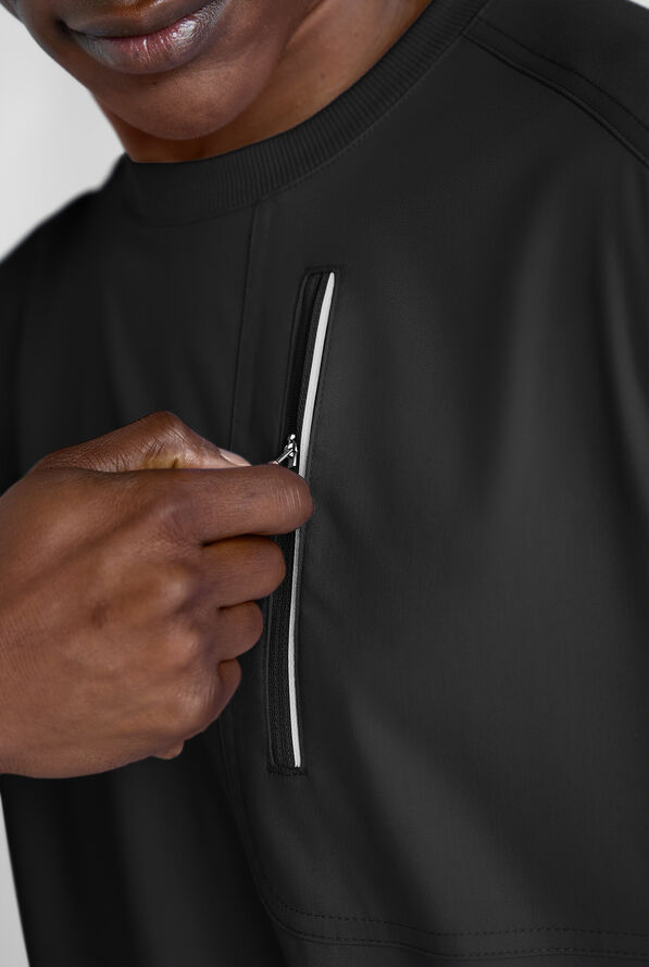 Advantage STRETCH Men's 3-Pocket Crew Neck Scrub Top - Black - 2