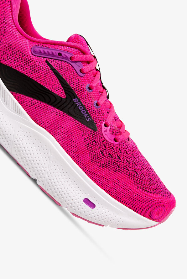 Brooks Women's Ghost Max Pink Glo/Purple/Black Athletic Lace Up Nursing Shoes - null - 3