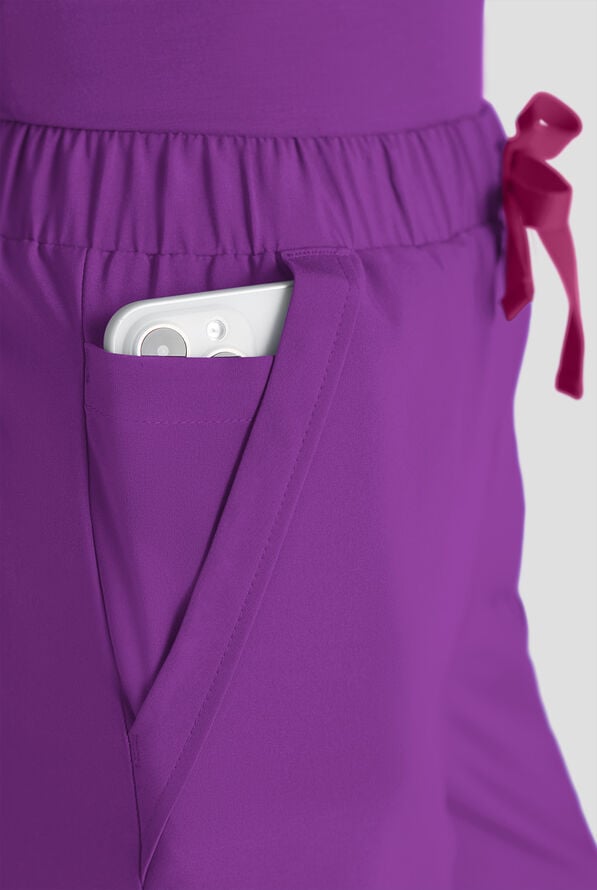 Easy STRETCH Hunter Women's 6-Pocket Relaxed Fit Wide Leg Scrub Pant - Fresh Purple - 5