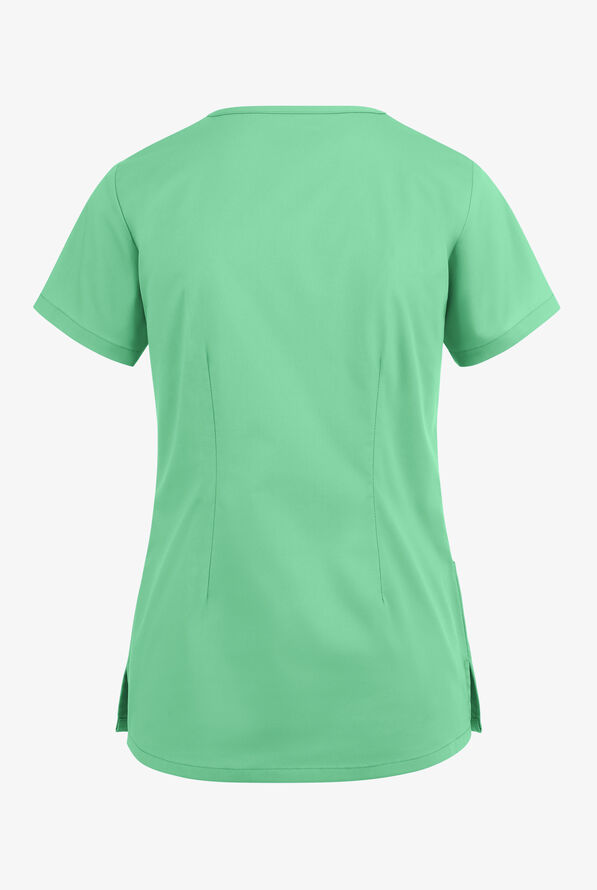 Blusa m&eacute;dica UA Butter-Soft STRETCH estilo cruzado con cuello en V y 3 bolsillos para mujer - Green Jade - 4