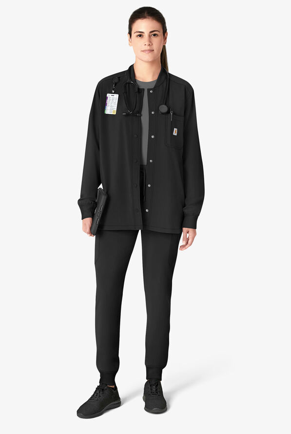 Carhartt Cross-Flex Women's 4-Pocket STRETCH Scrub Jacket - Black - 5