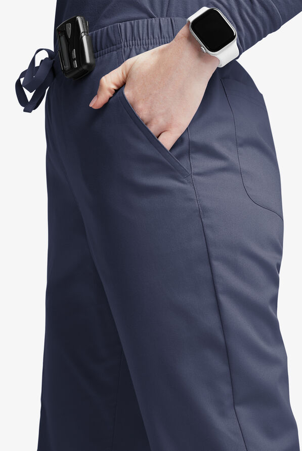 Butter-Soft Originals Women's 6-Pocket Mid Rise Flare Leg Scrub Pants - Navy - 2