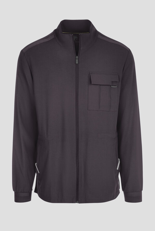 Healing Hands Quest Men's 4-Pocket STRETCH Zip Front Utility Scrub Jacket - Pewter - 1