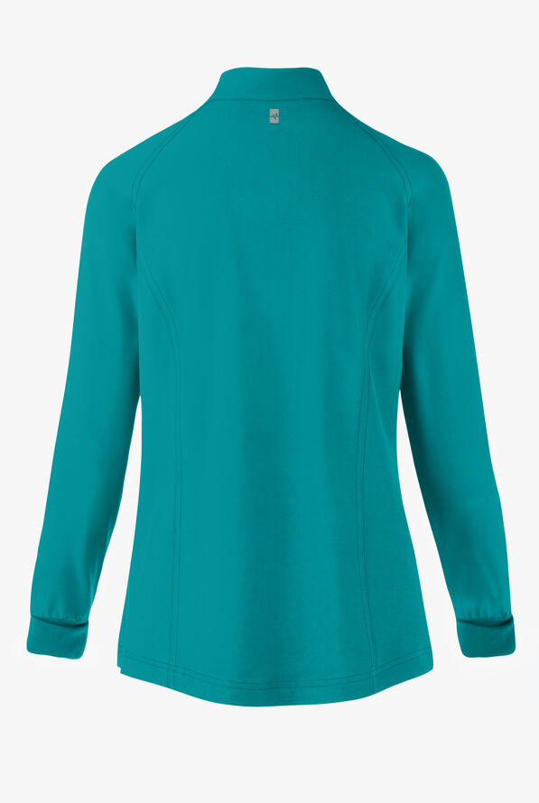 Easy STRETCH Zadie Women's 4-Pocket Raglan Scrub Jacket - Teal - 3