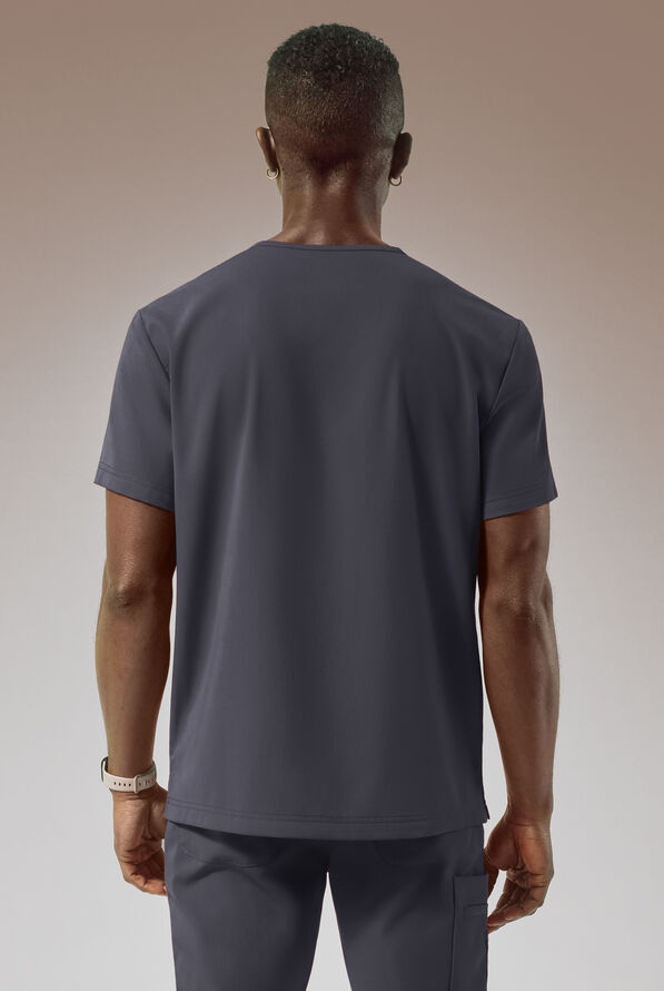 Camisa médica Hypothesis Omni con cuello en V y 1 bolsillo para hombre - Pewter - 2