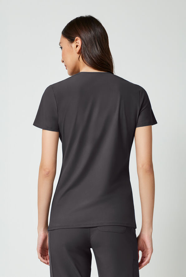Blusa m&eacute;dica Infinity PURSUIT STRETCH con cuello en V y 2 bolsillos para mujer - Pewter - 4