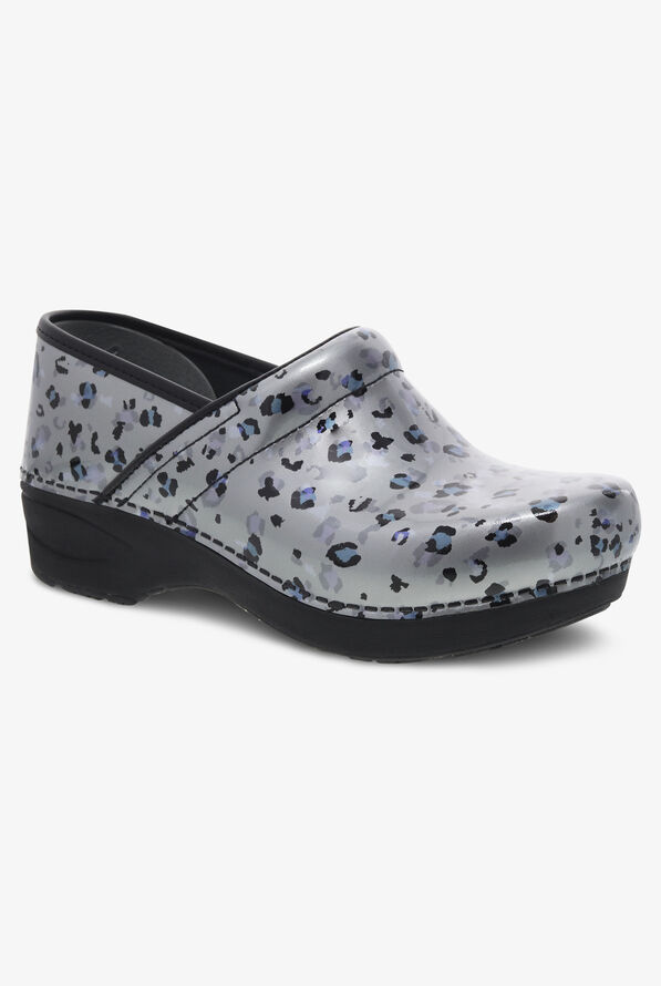 Dansko Women's XP 2.0 Grey Leopard Patent Leather Nursing Clogs - null - 4