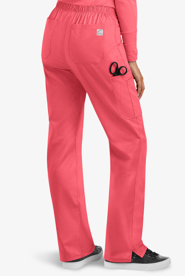 Pantal&oacute;n m&eacute;dico UA Butter-Soft STRETCH petite con cord&oacute;n ajustable y 9 bolsillos para mujer - Coral Spice - 2