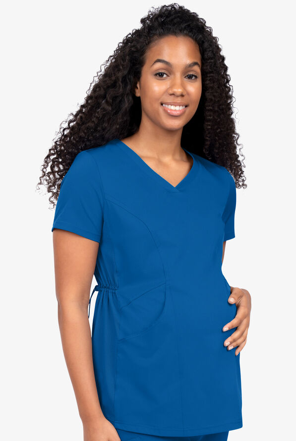 Blusa médica de maternidad Zavate Ava & Me STRETCH con cuello en V y 2 bolsillos para mujer - Royal - 2