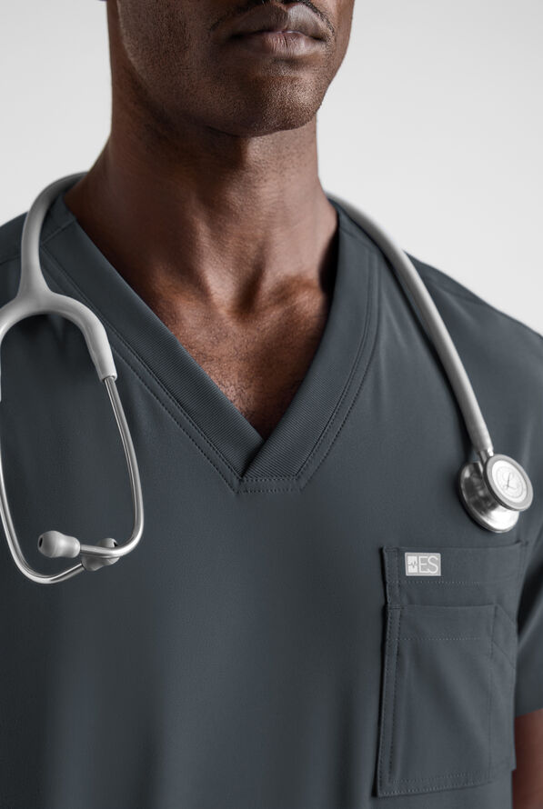 Easy STRETCH Men's Scrub Set - Pewter - 4