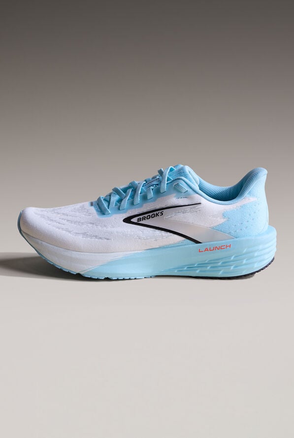Zapatillas deportivas de enfermería Brooks Launch 11 White/Atomizer/Pink Clay con cordones para mujer - null - 1