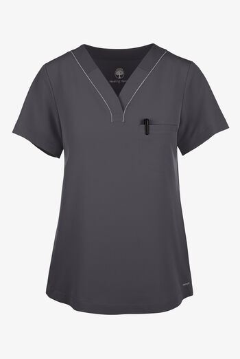 360 by Healing Hands Stella Women's 1-Pocket STRETCH Side Snap V-Neck Scrub Top