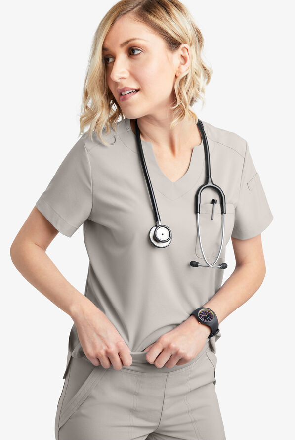 Easy STRETCH by Butter-Soft™ Nikki Women's 1-Pocket Scallop Neck Tuck-In  Scrub Top