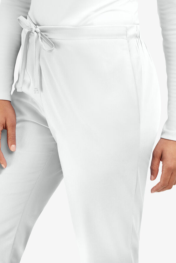 Cherokee Workwear Women's 3-Pocket Flare Leg Drawstring Scrub Pants - Tall - White - 2