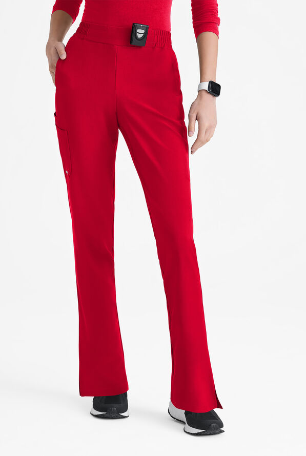 Grey's Anatomy by Barco Evolve STRETCH Cosmo Women's 6-Pocket Cargo Scrub Pants - Petite - Red - 1