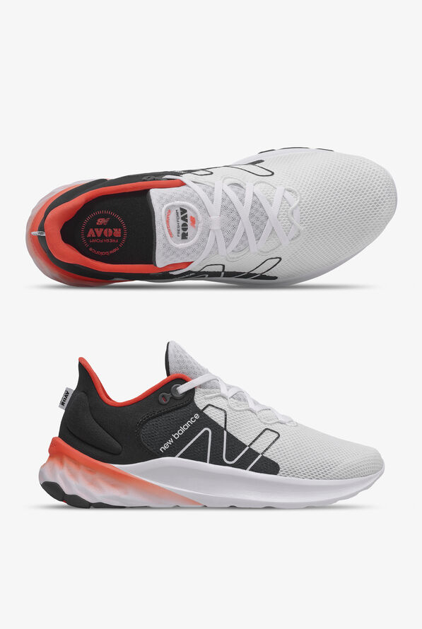 New Balance Fresh Foam Roav v2 White/Black/Ghostpepper Men's Athletic Nursing Shoes - null - 1