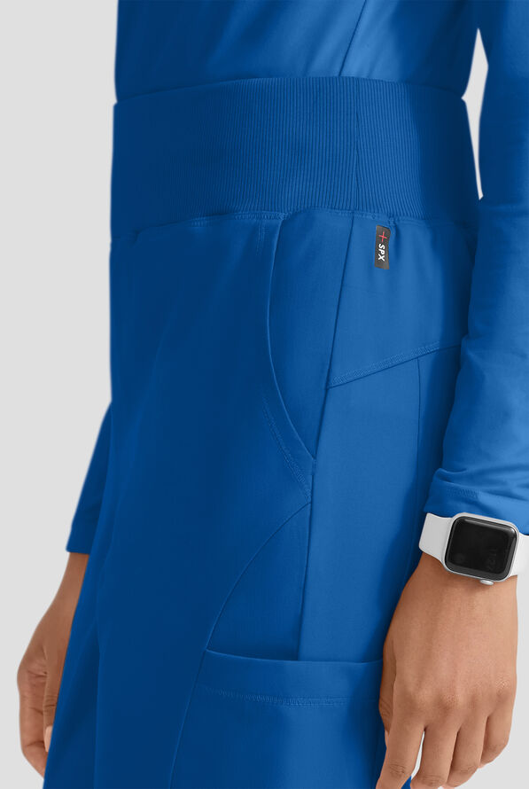 Grey's Anatomy by Barco Spandex STRETCH Renee Women's 6-Pocket High Waisted Straight Leg Scrub Pants - Royal - 2