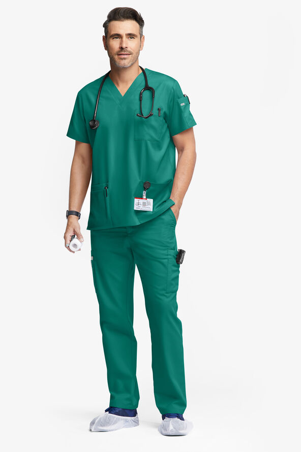 Butter-Soft Originals Men's 9-Pocket Straight Leg Cargo Scrub Pants - Hunter - 4