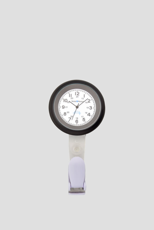 Nurse Mates White/Black Clip-on Watch - White - 1