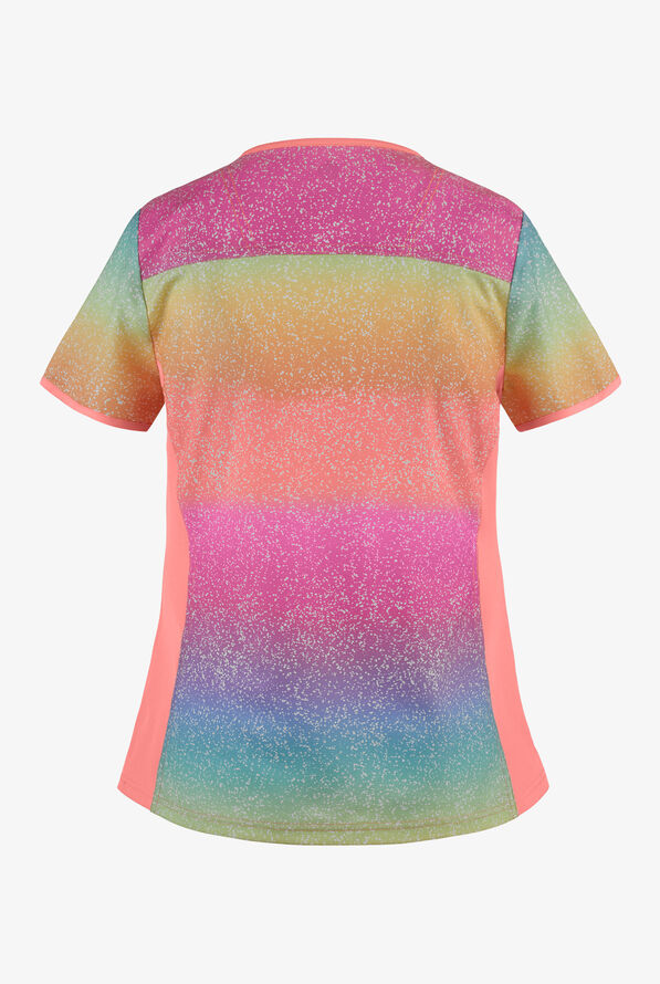 heartsoul Color Me Wild Women's 2-Pocket V-Neck Print Scrub Top - null - 2