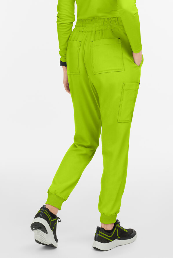koi Basics Gemma Women's 5-Pocket STRETCH Cargo Jogger Scrub Pants - Green Tea - 3