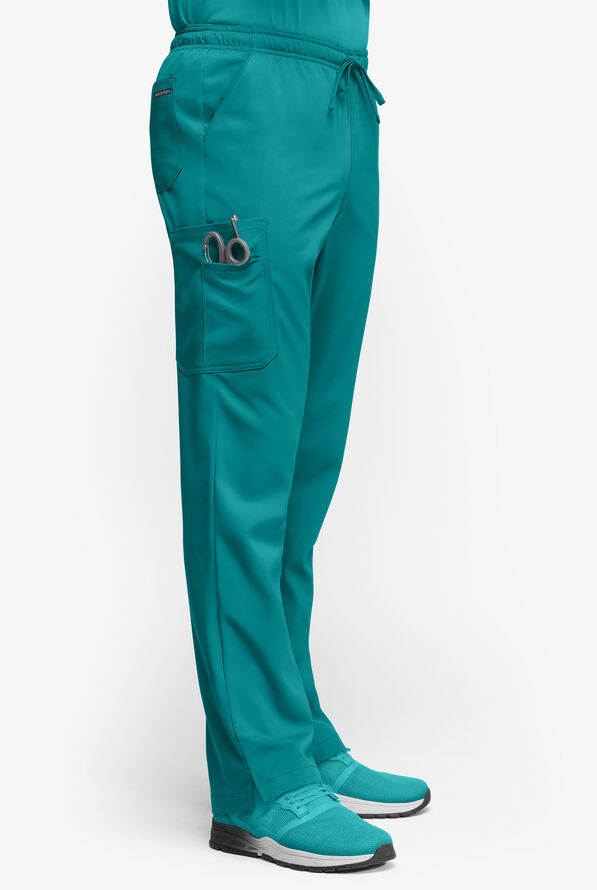 Advantage STRETCH Men's 6-Pocket Cargo Scrub Pants - Tall - Teal - 4