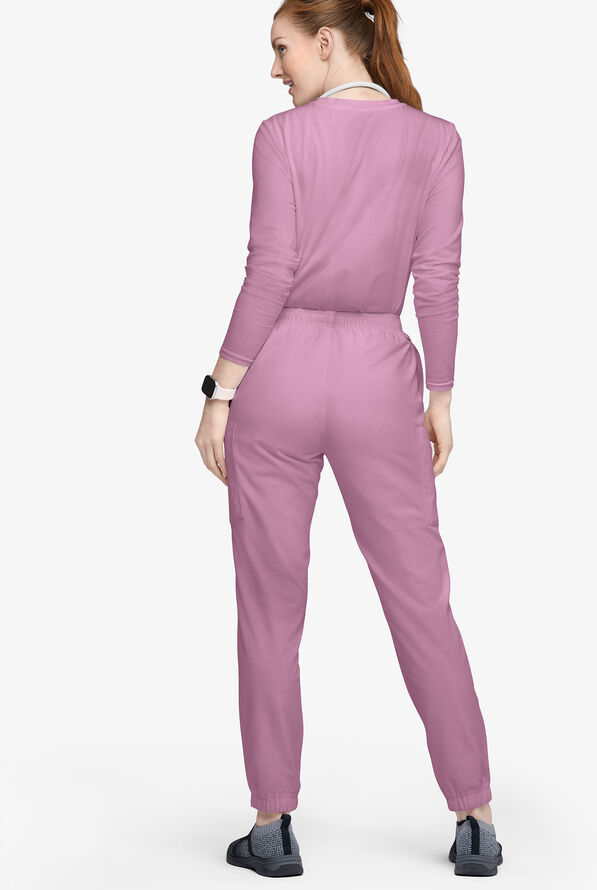 Butter-Soft Originals Women's 7-Pocket Tapered Jogger Cargo Scrub Pants - Smokey Mauve - 3