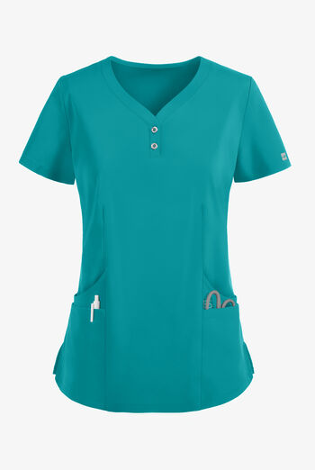 Easy STRETCH Demi Women's 4-Pocket Henley Scrub Top