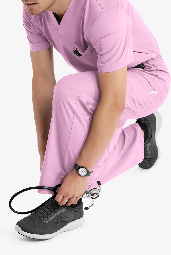 Butter-Soft Core Scrubs Unisex 4-Pocket Cargo Drawstring Scrub Pants- New and Improved - Light Thistle - 4