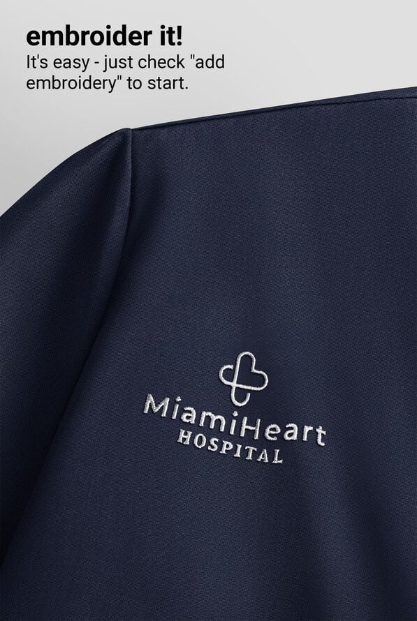 Blusa m&eacute;dica koi Solis Catrin STRETCH con cuello en V con cremallera y tapeta en contraste y 1 bolsillo para mujer - Navy - 6