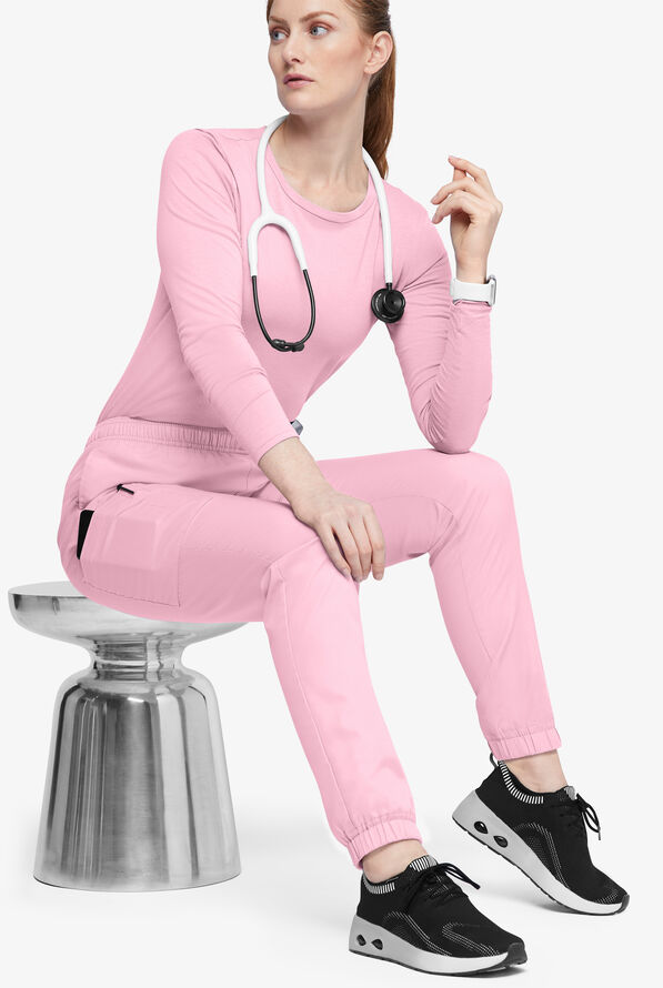 Butter-Soft Originals Women's 7-Pocket Tapered Jogger Cargo Scrub Pants - Tall - Blush - 4